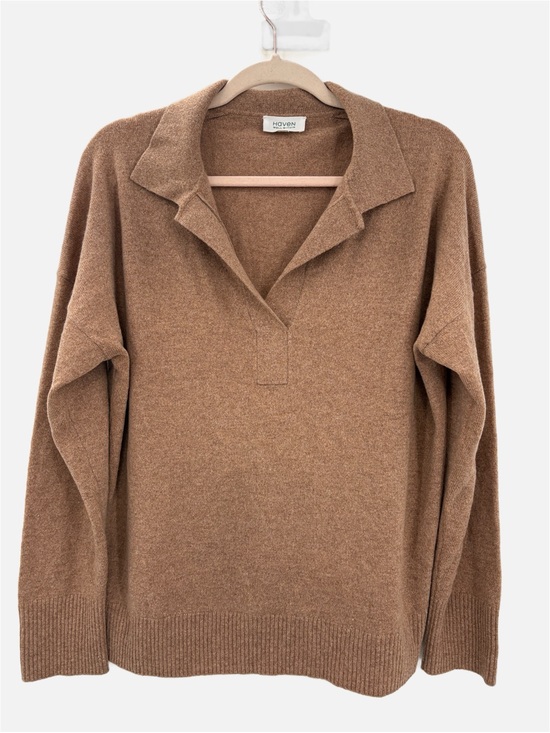 Haven Well Within Sweaters - Haven Well Within 100% Cashmere Open Collar Sweater Brown Size Large